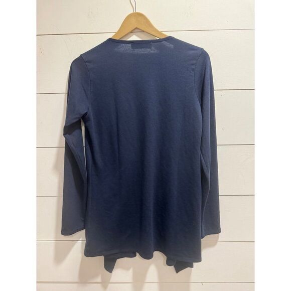 How Very Loved Navy Blue Open Front Cardigan Medium - Picture 4 of 4